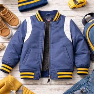 Toddler Boys 3T Varsity Jacket | Sherpa Lined | Water Resistant